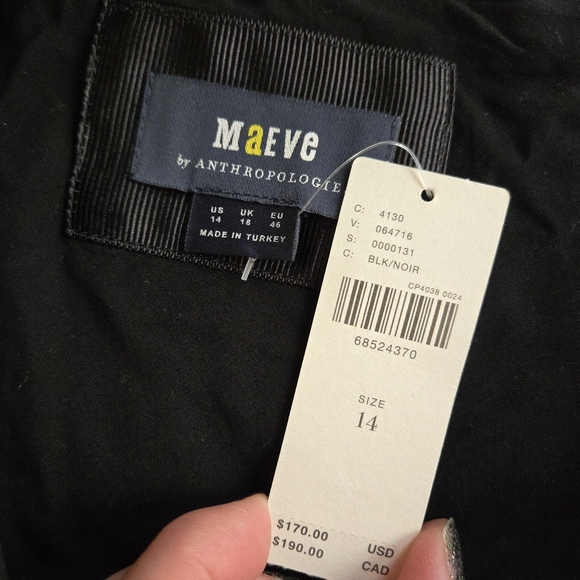 Maeve Anthropologie Black One Shoulder Ruffle Cotton Mini Dress - Picture 4 of 9